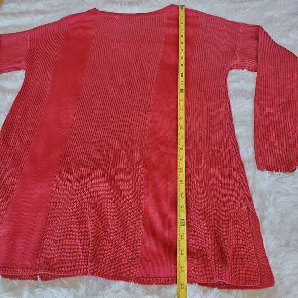 Soft Surroundings Knit Sweater Womens Size PM Petite Large Red Lightweight Tunic - Picture 6 of 9